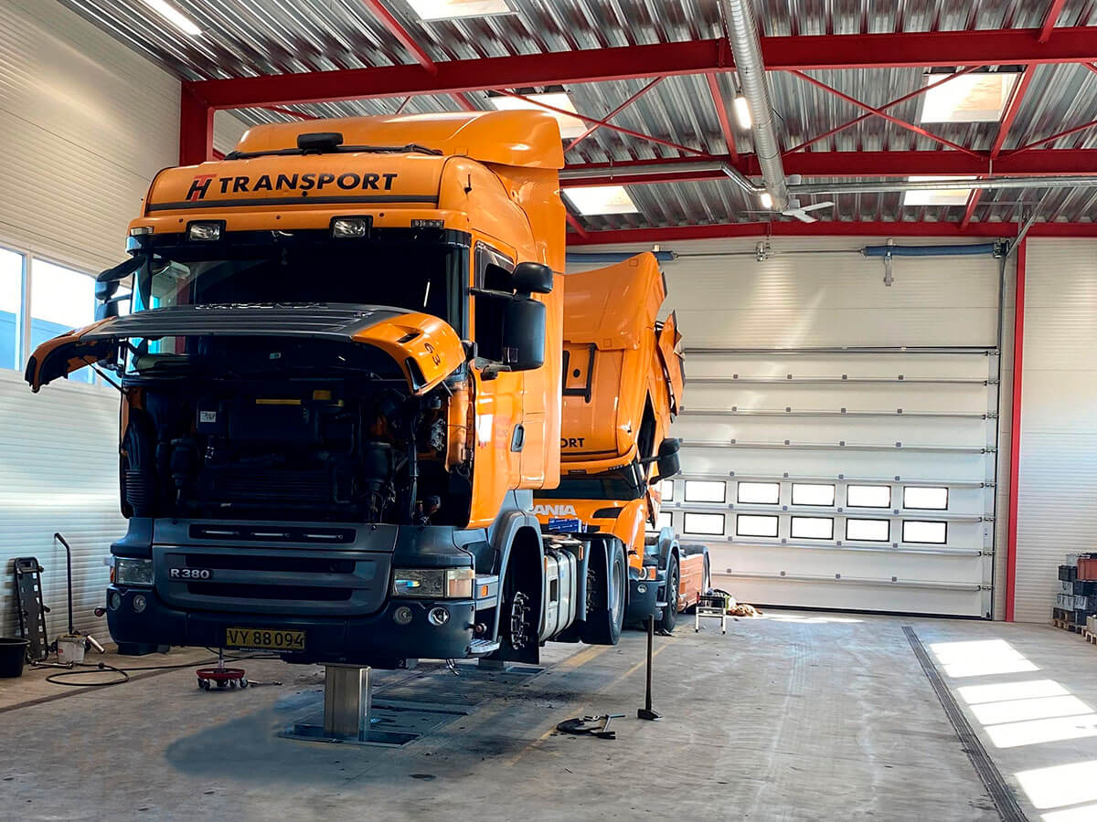 Trucks in the workshop